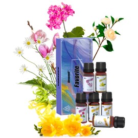6 * 10ml Essentials Blends Fragrance Oil Set for Home Diffuser Refill Candles Slime Soap Making Car Laundry Scent DIY Oil White Tea, Ylang Ylang,Geranium, Freesia, Magnolia, Chamomile Oil