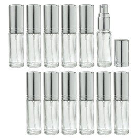 JUVITUS Clear Glass Refillable Travel Perfume Spray Bottle - .15 oz (12 Pack)