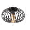 riomasee Industrial Semi-Flush Mount Ceiling Light,Black Metal Cage Ceiling Light