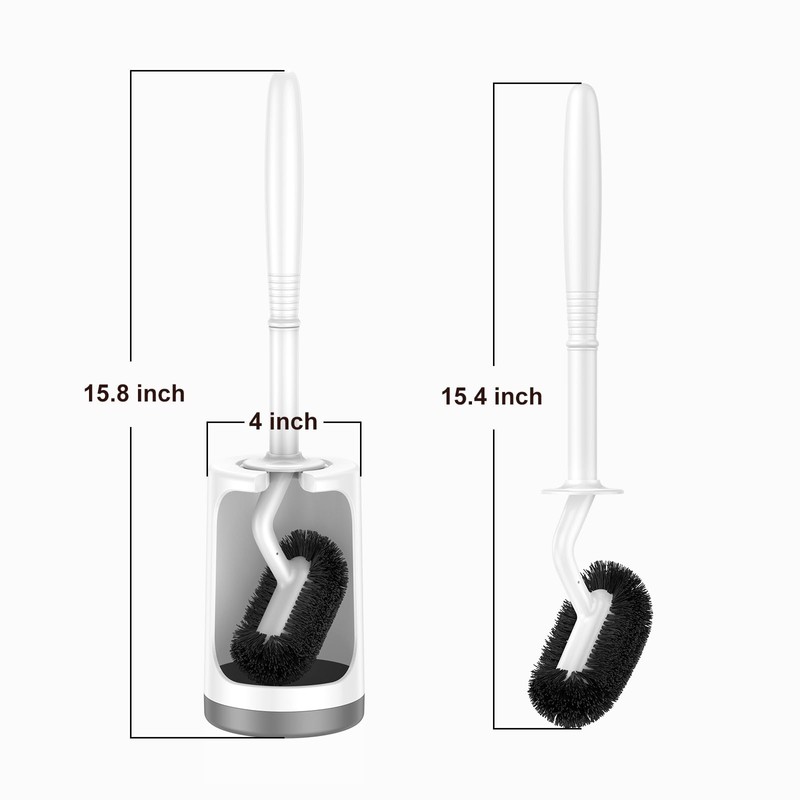 HAMITOR Toilet Bowl Brush Holder Set: Curved Design with Holder