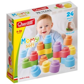 Quercetti Quercetti-4142 MOMY Soft Plastic Early Childhood Construction Toy, 24 Pieces, Multi-Colour
