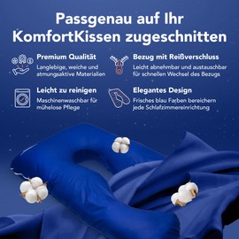 MAKOSAS Comfort Cushion Original Replacement Cover (Blue, Cotton)