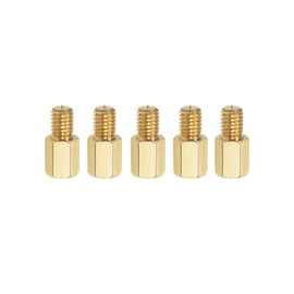 YOKIVE 5 Pcs M6 Standoff Screws, Brass Hex PCB Standoffs, Keep Height Consistent, Great for Motherboard (Gold Tone, 10mm+8mm)