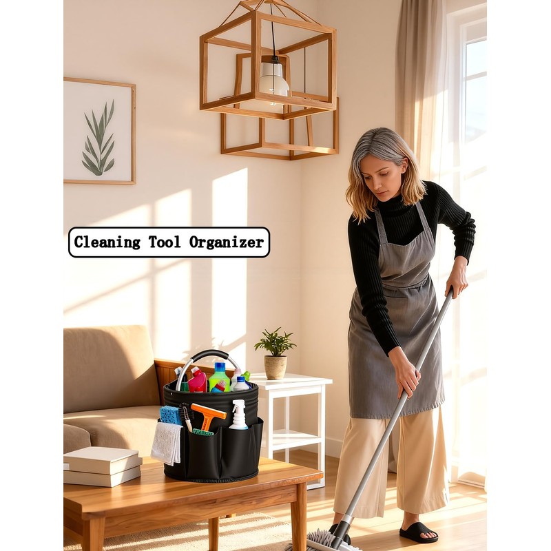 Cleaning Caddy with Handle, for Cleaning Supplies Organizer Bucket