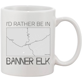 I'd Rather Be In Banner Elk City Mug - Banner Elk North Carolina Long Distance Gift For Family, Friend New Home Mug With Map City Banner Elk Mug 11 oz