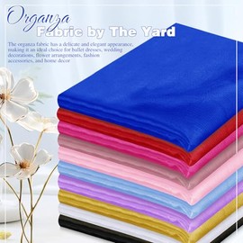 VACVELT Sheer Organza Fabric by The Yard, 60 Inch Wide Royal Blue Organza Fabric Bolt Bridal Sheer Tulle Fabric, Silk Organza Fabric Roll for Wedding Party Decorations Backdrop Curtain (1 Yard)