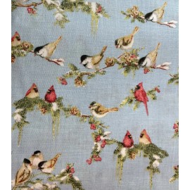 Marcus Bros. VTG Cardinals Light Blue Fabric by  Karen Jarrar for Marcus Bros By The Yard
