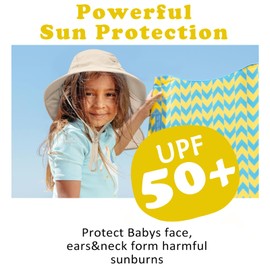 Outdoor Kids Sun Hats with Neck Flap Boys Girls Wide Brim UPF 50+ UV Protection Children Bucket Hat Safari Hat