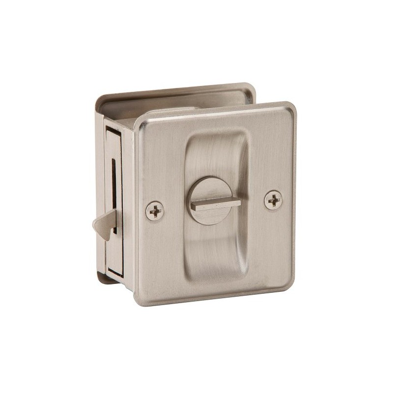 Ives by Schlage 991B619 Sliding Door Lock, Satin Nickel