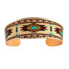 FRONT LINE JEWELRY Native American Bracelets Cuff Open Cuff Made From 99.9% Pure Solid Copper with a Gift Box; Showcase Captivating Animal/Frida/Sasquatch/Skull Designs More