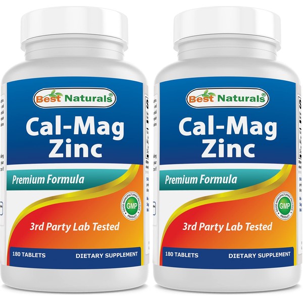 2 Packs - Best Naturals Calcium Magnesium Zinc - 180