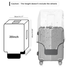 GigabitBest Luggage Protector Covers Thickened suitcase protective cover Clear PVC Trunk Lid Protector (20''(18.89''H x 14.17''L x 9.05''W))