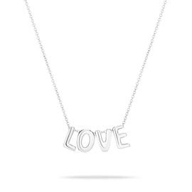 Echtzeit Stainless Steel Necklace with Letters - 45 cm Long - Love Letters, Stainless Steel, No Gemstone