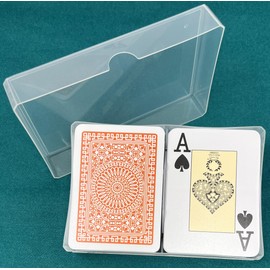 Texas Holdem Tournament Package: 6 Sets of DA VINCI Palermo, Italian 100% Plastic Playing Cards, 2-Decks per Set (12 Decks Total) in Poker Size Jumbo (Large) Index, in Clear Plastic Case