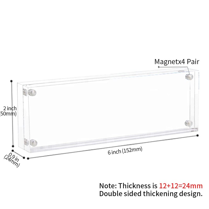 Sezanrpt 2x6 Acrylic Pictures Frames, Transparent 2 Sided Ticket Frame