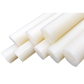 Nylon Round Rod 6/6, 1.5" Diameter, 2" Length, 2 Pieces- White Color
