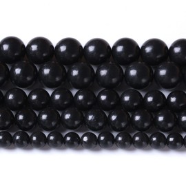 6MM 60PCS Natural Stone Shungite Beads Crystal Loose Beads for Jewelry Making DIY Bracelet