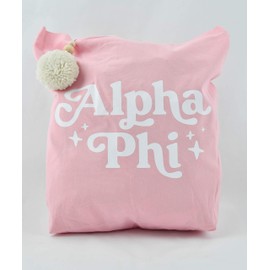 Sorority Shop Alpha Phi Retro Pom Pom Tote Bag