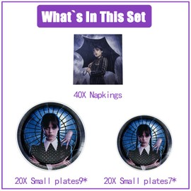 milomelo 80 Pcs Party Decorations Tableware Set Includes 40 pcs Plates, 40 pcs Napkins Disposable Paper Goods for Birthday Decorations, Birthday Party Supplies Serves 40 Guests