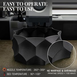 Carbon Fiber PET Filament 1.75mm, TINMORRY PET-CF 3D Printing Filament with Exceptional Thermal Resistance and Mechanical Properties, Compatible with Bambu FDM 3D Printers, 1 KG 1 Spool, Matt Black