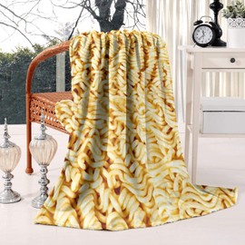 BSNDBG Flannel Fleece Blanket 50 X 60 Inch Realistic Ramen Noodles Throw Blanket Lightweight Cozy Plush Blanket for Bedroom Living Rooms Sofa Couch Beds Office Lap