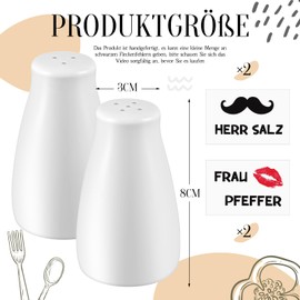 Geiserailie Salt and Pepper Shakers Wedding Gift Set with Salt and Pepper Sticker Wedding Gift Ideas for Bride and Groom Housewarming Gifts for Home (Mr & Mrs)