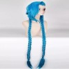 Lucky Day Peluca Cabello Azul Trenzado Largo Jinx League Of