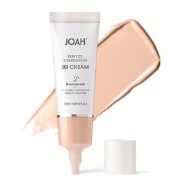 JOAH JOAH Beauty Perfect Complexion BB Cream with Hyaluronic Acid and Niaciminade, Korean Makeup with Medium Buildable Coverage, Evens Skin Tone, Lightweight, Semi Matte Finish, Fair with Cool Undertones