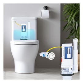 Zone Industry Corp. Dual Flush Valve, Push Button, Converter Kit, Replacement, Water-Saving, UPC & CUPC Listed Toilet Repair Kit, For Use with Standard 2-inch Flush Valves