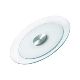 VEVOR 20 in Glass Lazy Susan Turntable, 360° Rotation Round Clear Tabletop Rotating Tray, Tempered Glass Dining Table Centerpiece, Smooth and Silent Spin, for Family Gatherings, Banquets & Weddings