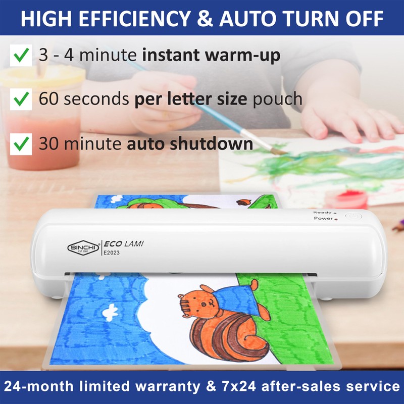 SINCHI 9-Inch Thermal Laminator, 3–5 Mil, 3-Min Warm-Up, Compact Lamination