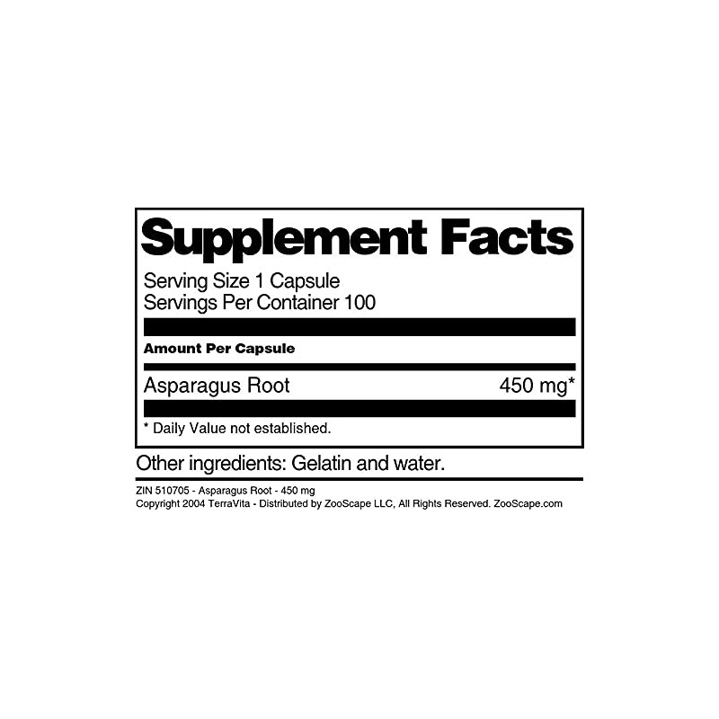 Asparagus Root - 450 mg (100 Capsules, ZIN: 510705)