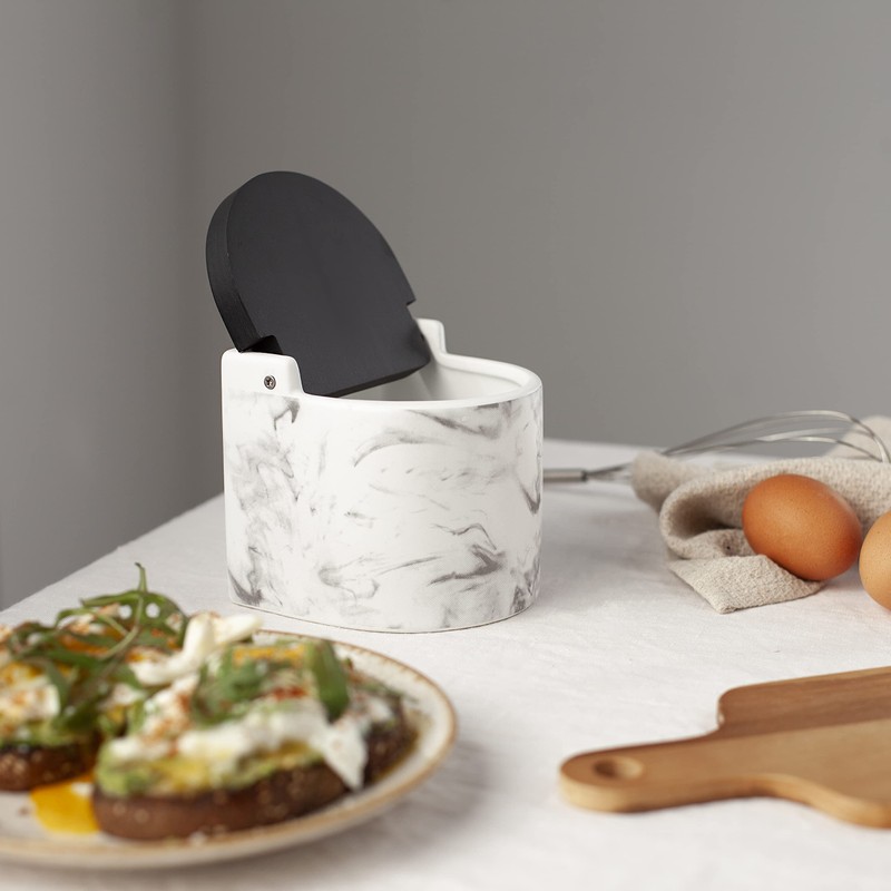 KOOK TIME Salt Jar with Lid, Salt Container for Kitchen,