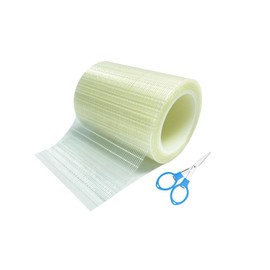 Anlising RV Awning Repair Tape, 8 cm x 10 m Boat Covers Repair Tape, Sending Folding Scissors, Transparent Fibreglass Tape, One Side Strong Strapping Tape, for Sails, Boat Cover, Motorhome Cover