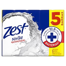 Jabón Zest Neutro Micelar Antibacterial 5 x 90 g                                                                                                      