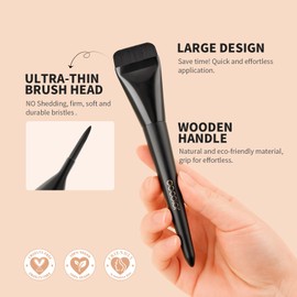 docolor Flat Foundation Brush for Liquid Makeup,Ultra Thin Liquid Foundation Brush Premium Makeup Face Brush for Blending, Cream, Thin Foundation Brush Makeup Tool Face Foundation Flat Brush, Black