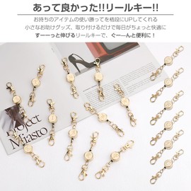 LanFly Round Keychain with Reel, Cute Circular Design, Carabiner Attached, Metal Expandable Key Reel for ID Card, Small Reel Pass Case, Engraved Strap, Reel-Attached Pass Case, Key Loss Prevention