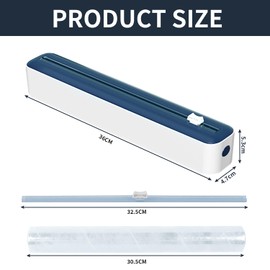 Cling Film Dispenser Foil Cutter with Suction Cup Film Dispenser for the Kitchen, Multi-Purpose Cutter for Aluminium Foil Dispenser and Freshness, Wall-Mounted Drawer Cling Film Dispenser, Blue