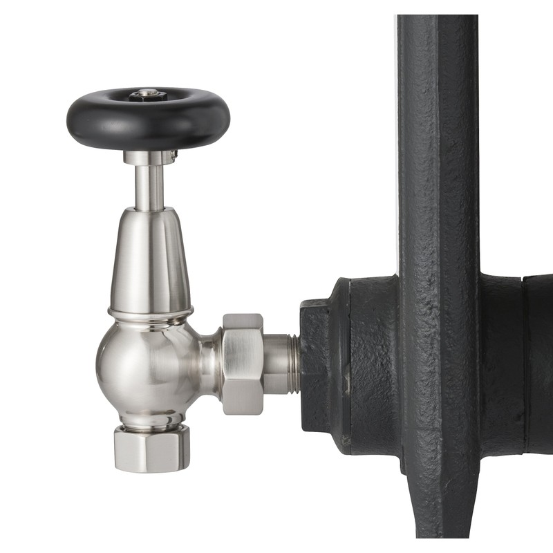 UK-20 BRN Arroll traditional manual Radiator valve in brushed nickel