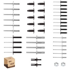 10L0L Golf Cart Complete Body Metal Plastic Rivet Hardware Kit for 1994+ EZGO TXT Gas Electric Models Aluminum/Stainless Steel/Plastic Fastener Tree/Blind Drive Rivets & Nameplate Nuts