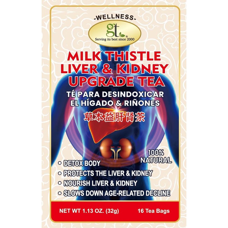 GT Milk Thistle Liver & Kidney Upgrade Tea, 1.13 Ounce