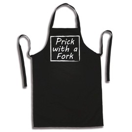 SHOEBOB Prick with a Fork Cooking Bib Black Apron - Funny and sarcastic mens kitchen workwear Apron for BBQ or the Kitchen