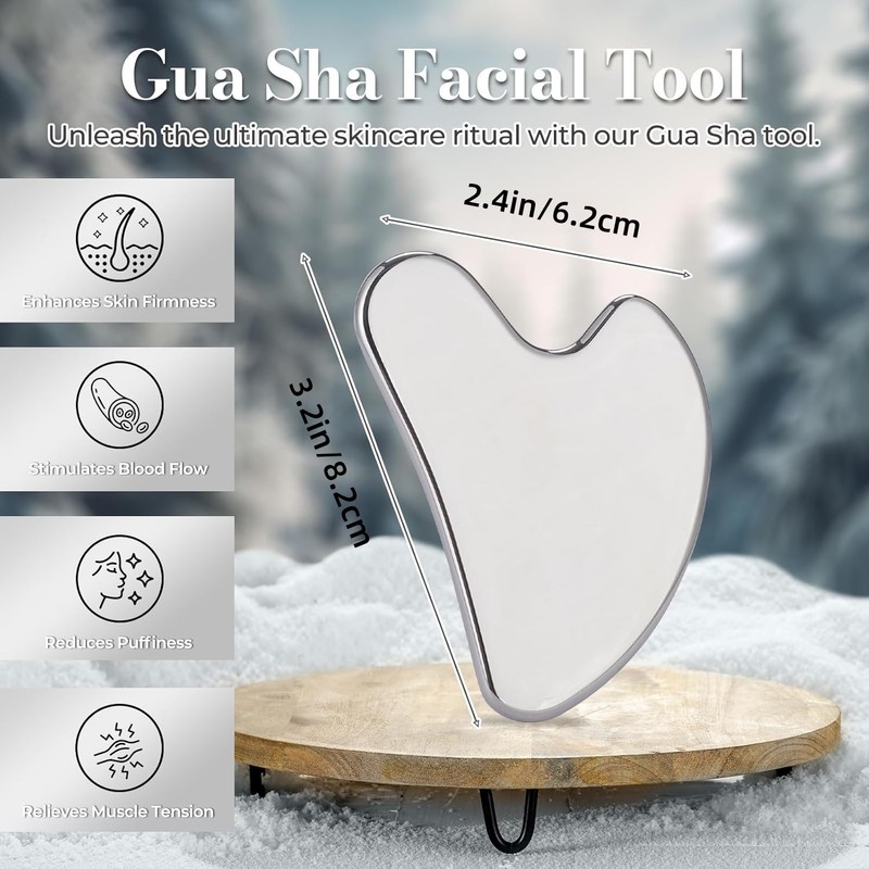 Stainless Steel Gua Sha Stone, Guasha Stone for Jaw Lines