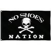 SOULBUTY No-Shoes-Nation Flag, Black/White, 12x18 inches, Double-Sided, Polyester, for Camping
