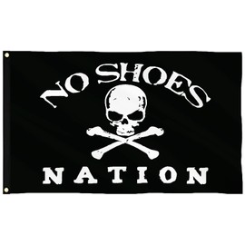 SOULBUTY No-Shoes-Nation Flag, Black/White, 12x18 inches, Double-Sided, Polyester, for Camping