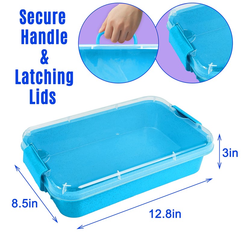 Carolart 3 Pack, Empty Sensory Bin, Wheat Straw Material，13.5 Inch