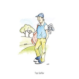 Farm Cottage Brands A5 Golf Greeting card 'Top Golfer' for thank you's, invitations, birthdays etc. Blank inside for your own message and supplied cellophane wrapped with an envelope (AC53)