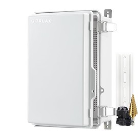 GITRUAX Waterproof Electrical Enclosure Box IP67 Outdoor Junction Box Plastic ABS and Transparent lid of Project Box (Off-White,11.8"×7.9"×5")