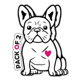 THATS IT – French Bulldog Sticker - Strong Adhesive Waterproof Frenchie Car Decal - 2 Pack 4 inches for Waterbottle and Laptop – Indoor and Outdoor Use for MacBook – Long Lasting Cup Decal TI - 357