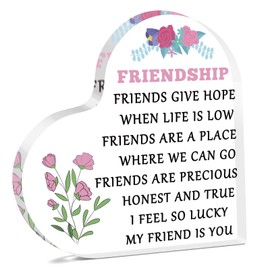 Friendship Gifts Acrylic Plaque Thank You Gifts for Best Friends Sister Colleague Coworker Birthday Leaving Present Inspirational Friendship Long Distance Relationship Present Acrylic Keepsake